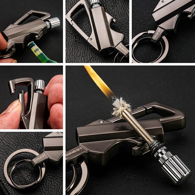 Outdoor Survival Mini Edelstahl Anti-Lost Tool Schlüsselbund E5A0 Anhänger P8E7 