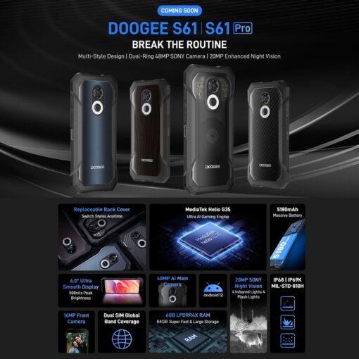 Outdoor-Smartphone "DOOGEE S61 Pro" Android 12 kaufen